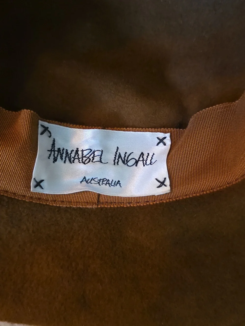 Vintage Annabel Ingall Brown Felt Fedora Hat